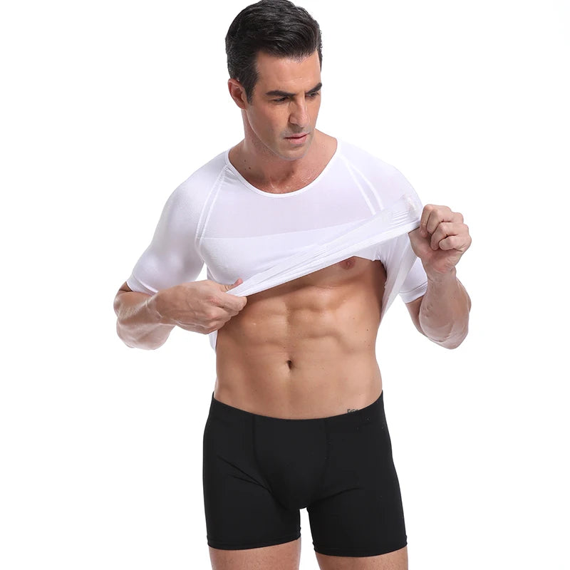 Classix Men's Body Toning T-Shirt by Showlu Fashion Store, slimming compression shaper for a sleek, toned appearance.