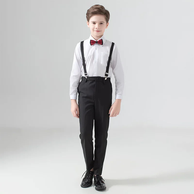 Boy's formal wedding suit by SHOWLU FASHION STORE featuring a tuxedo blazer and pants for ages 2-14T.