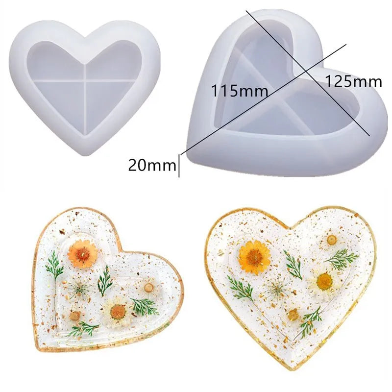 Three-layer fruit-shaped silicone mold for epoxy resin, used for creating tea plates, disc cups, and home decor projects.
