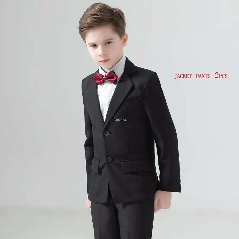 Boy's formal wedding suit by SHOWLU FASHION STORE, includes tuxedo blazer and pants for ages 2-14T, suitable for special occasions.