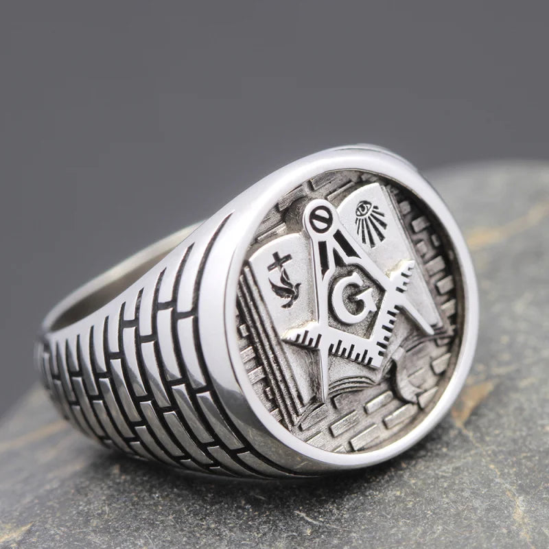 Sterling silver Masonic ring featuring Holy Bible design, suitable for men and women, crafted by Showlu Fashion Store