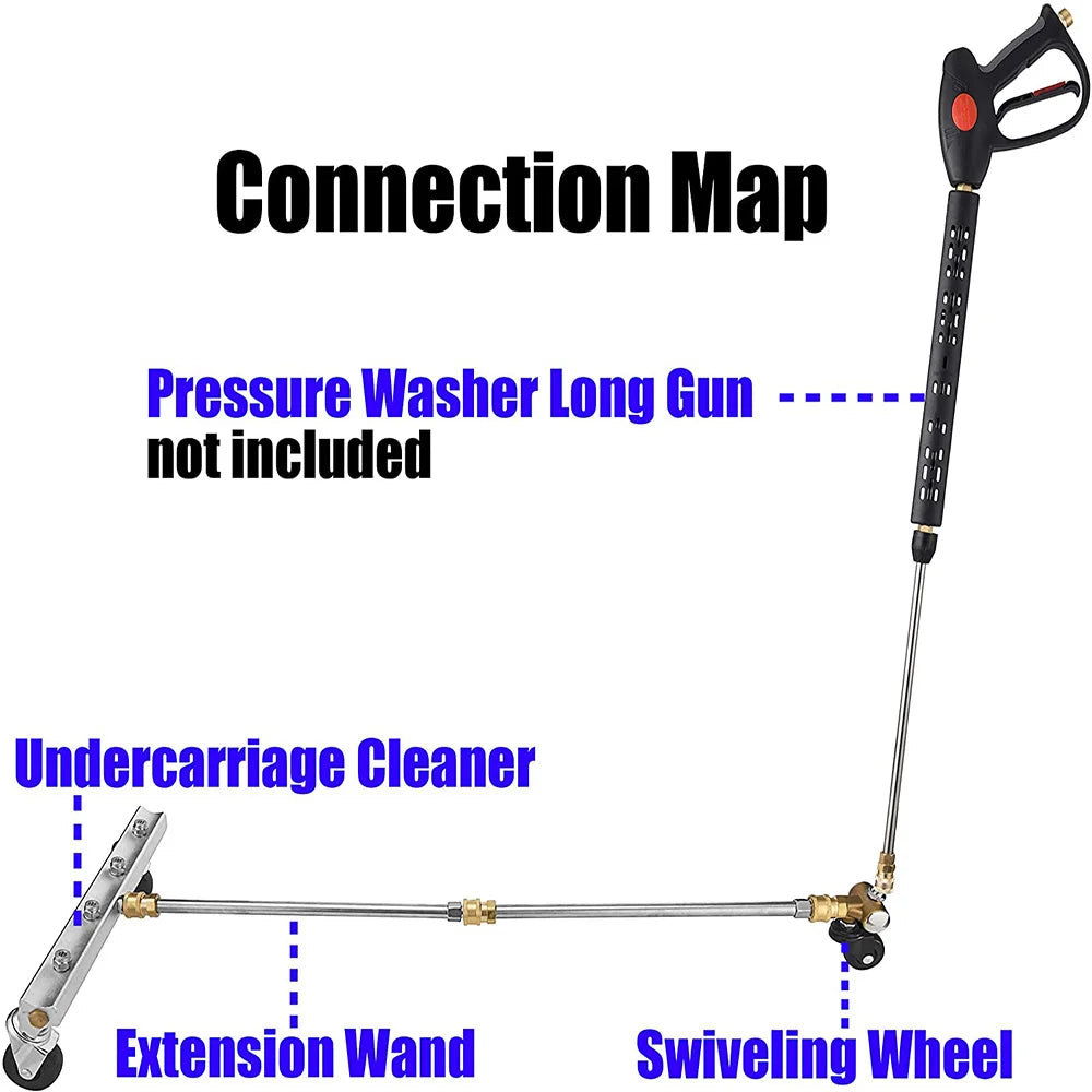Showlu Smart General pressure washer patio cleaner attachment with rotating brush and high-pressure spray for outdoor cleaning.