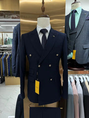 Luxury Slim Fit Mens Suits Double Breasted 2 Piece Business Ready Stock Fast Shipping