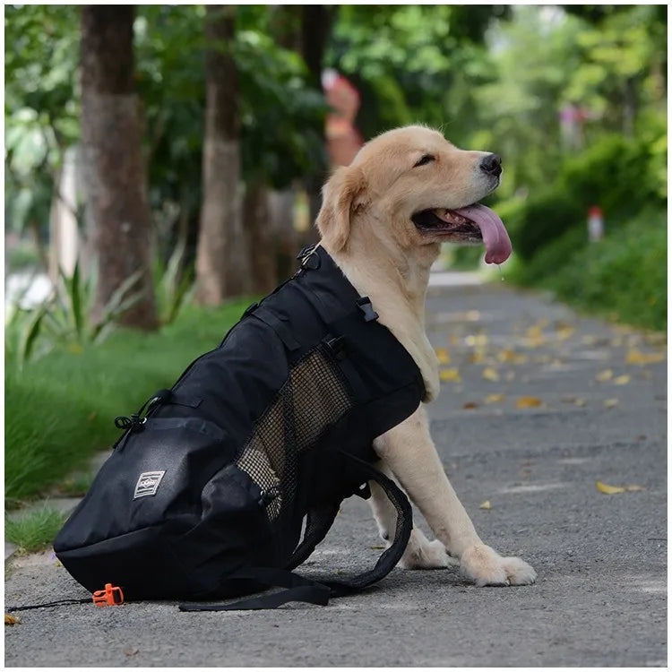 Showlu Fashion Petguider breathable nylon dog carrier backpack for hiking and travel, with adjustable straps and mesh ventilation.