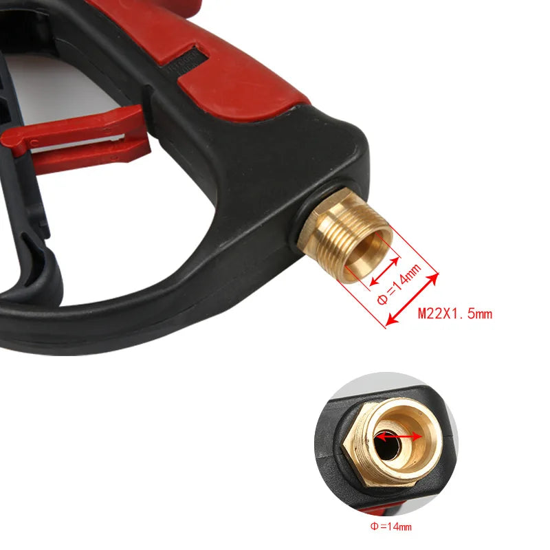 Showlu Smart General high pressure wash gun extension spray wand attached to a pressure washer for outdoor cleaning.