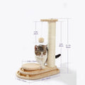 Showlu Solid Wood Cat Scratching Board with climbing frame, eco-friendly design, natural wood finish, and multiple scratching surfaces.