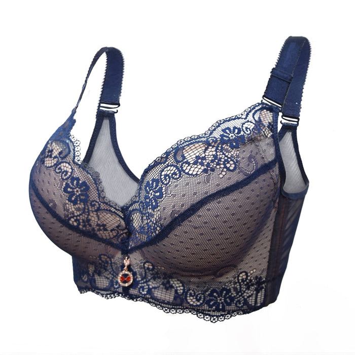 Women Bras Solid Color Chest Padded Lace Sling Breathable Seamless