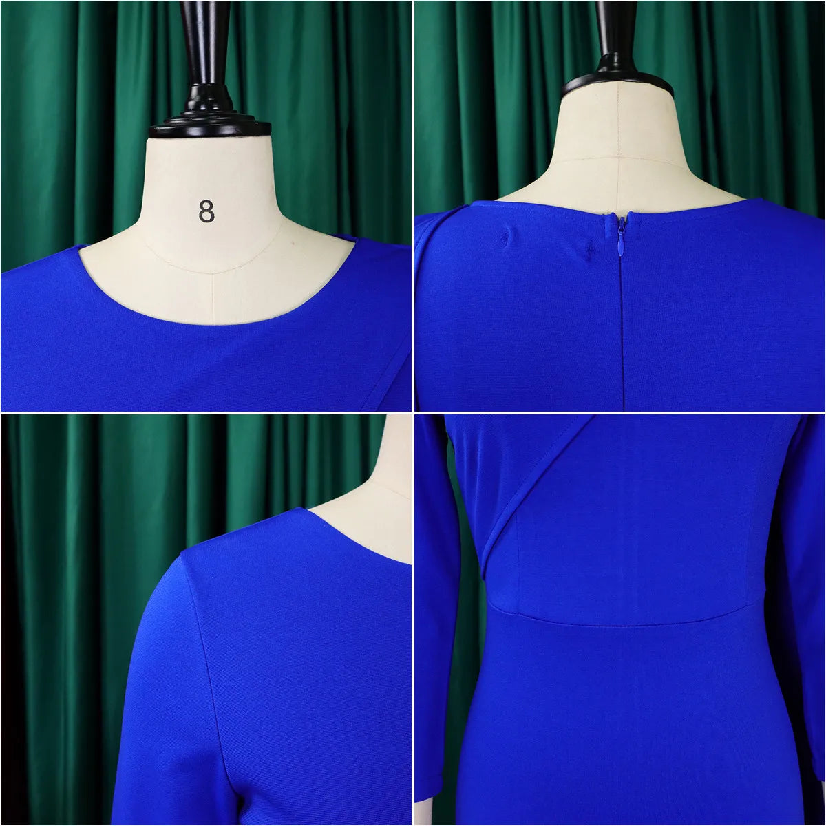 Showlu Fashion solid color African dress for women, hip-wrapped design, suitable for office, formal, and work occasions.