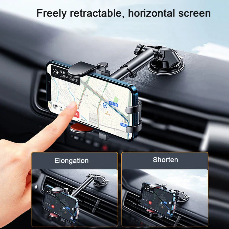 SHOWLU FASHION STORE BCYCYF car phone holder with 360° suction mount on dashboard and windshield, adjustable for secure device display.