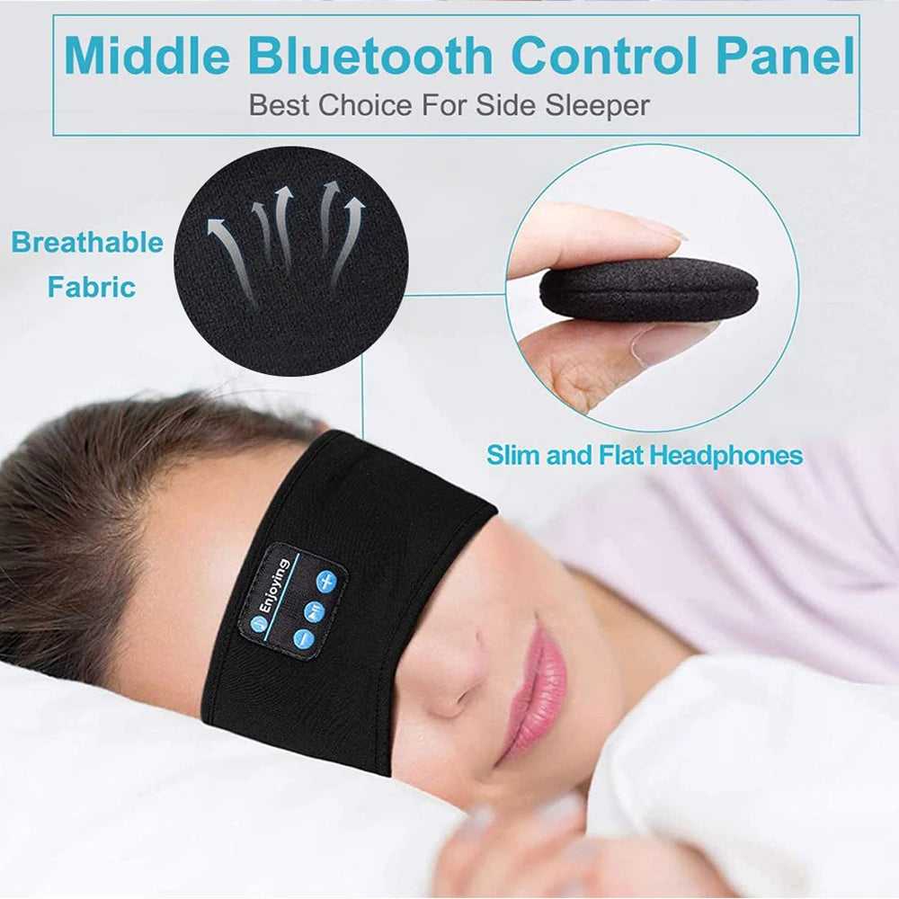 Showlu Smart Bluetooth sleeping headphones 3-in-1 sports headband with built-in speakers and adjustable fit for comfortable sleep and exercise.
