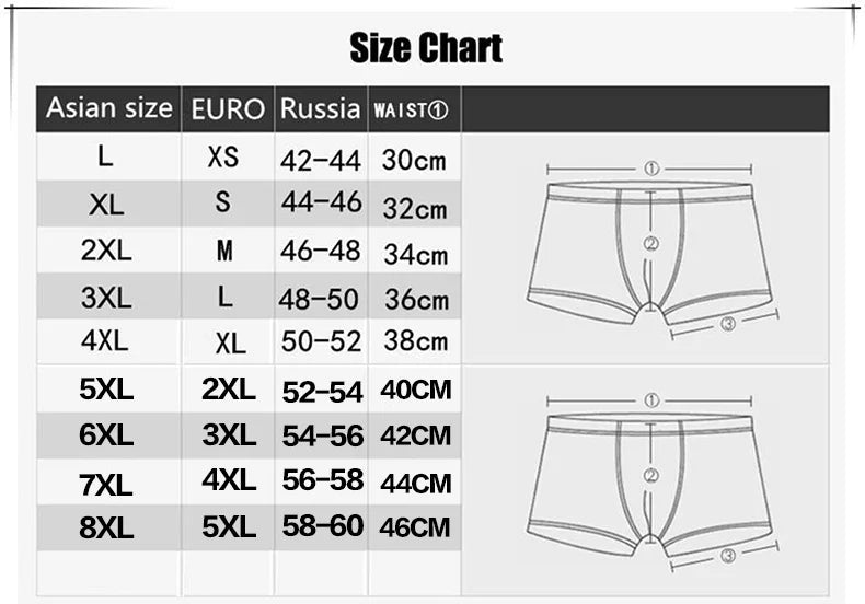 Showlu Men's bamboo fiber boxer shorts in a 4-pack, breathable and comfortable underwear shown in various colors on a flat lay.