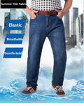 Stretch Jeans Men Elastic Denim Male Trousers  46 48 52 Plus Size Extra Large Loose Pants Blue Roupas Calca Masculina Modis Ropa