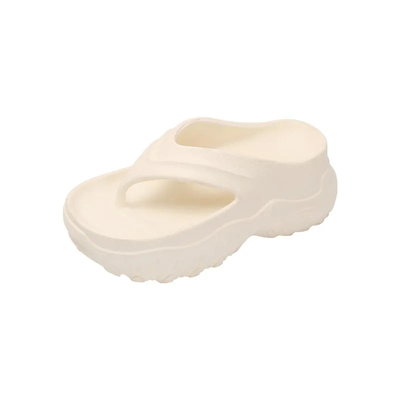 SHOWLU Women's thick bottom summer flip-flops with soft EVA soles, perfect for beach and casual wear.