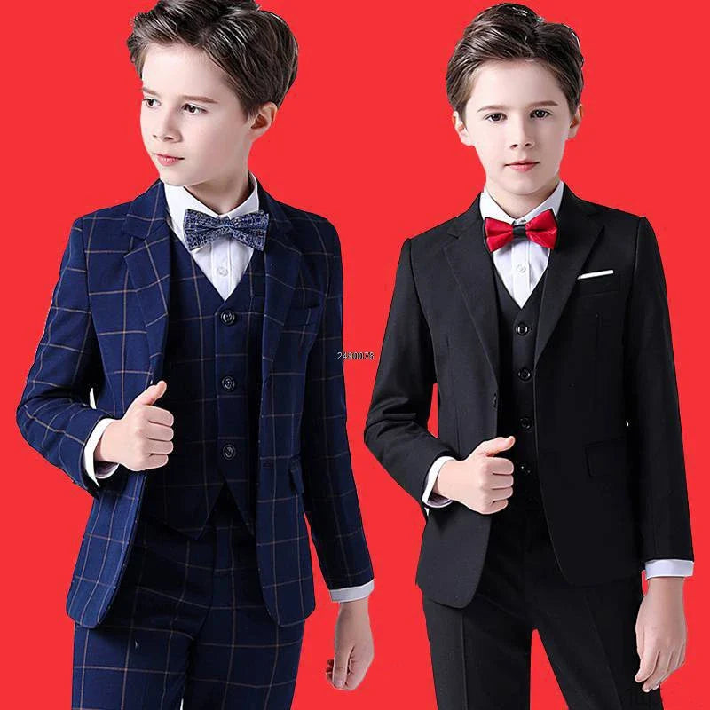 Kids tuxedo blazer and pants set for boys aged 2-14T, formal wedding suit by SHOWLU FASHION STORE.