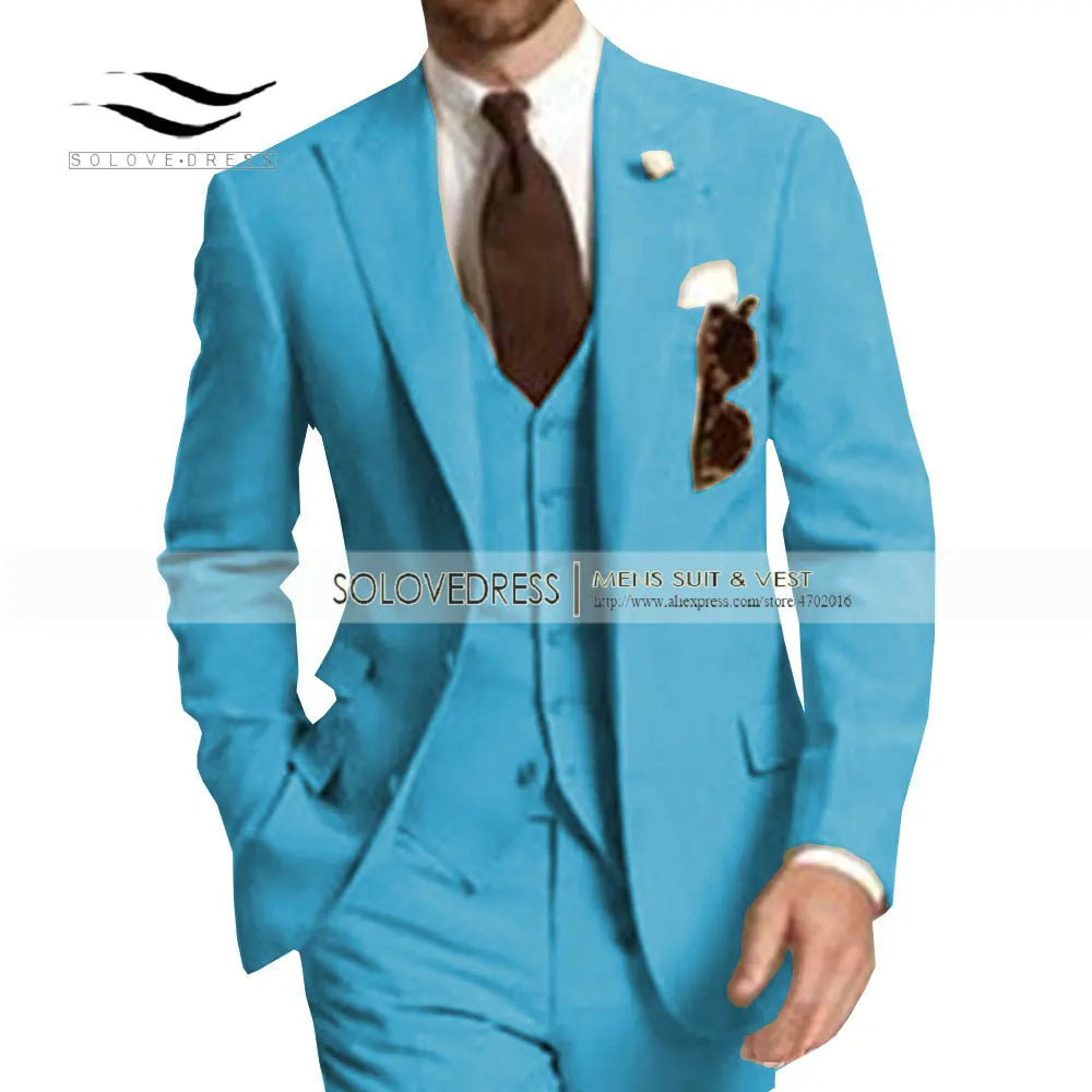 Burgundy Mens Suit 3 Pieces Elegant V Neck Notch Lapel Tuxedo Groomsmen Men Suits for Wedding Suits Men 2019 (Jacket+Vest+Pants)