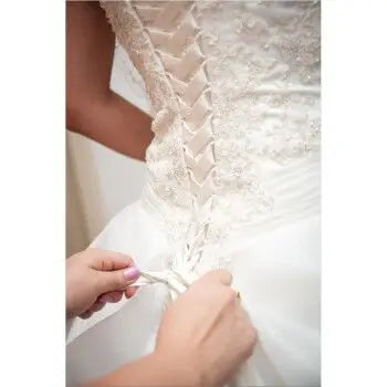 Elegant Spring Princess lace A-line wedding dress with long sleeves and intricate lace details, designed by Showlu Fashion Store.