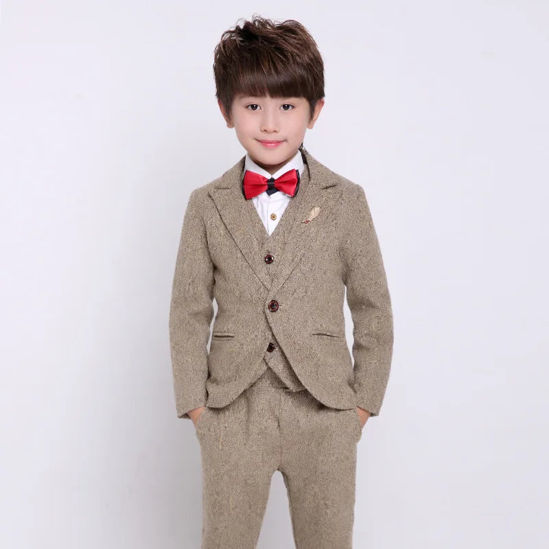 LUOBOBEIBEI boys' 4-piece plaid wedding suit set including blazer and pants, formal attire for special occasions, by SHOWLU FASHION STORE