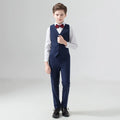 Unisex kids flower boys tuxedo blazer in formal wedding suit by LUOBOBEIBEI, suitable for ages 2-14T, showing floral details and tailored fit.