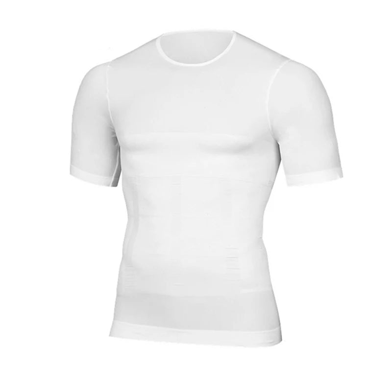 Classix men's body toning T-shirt by Showlu Fashion, slimming compression shaper for a sleek, contoured fit.