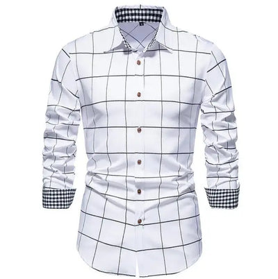 RNSHANGER Men's Plaid Long Sleeve Casual Shirt – Cotton Blend Cardigan