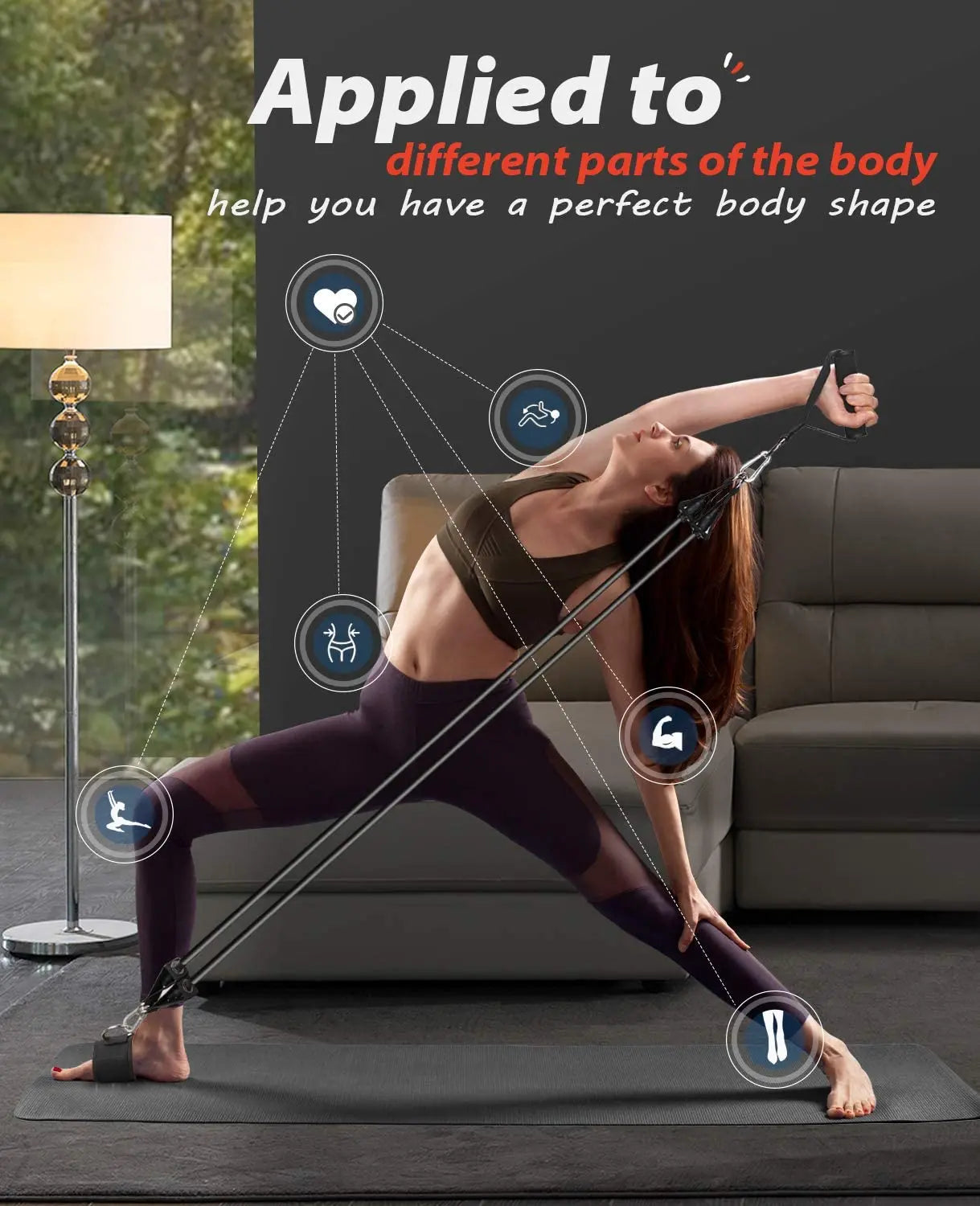 Showlu Smart General Resistance Band Pro Kit with multiple elastic bands for strength training and resistance exercises.