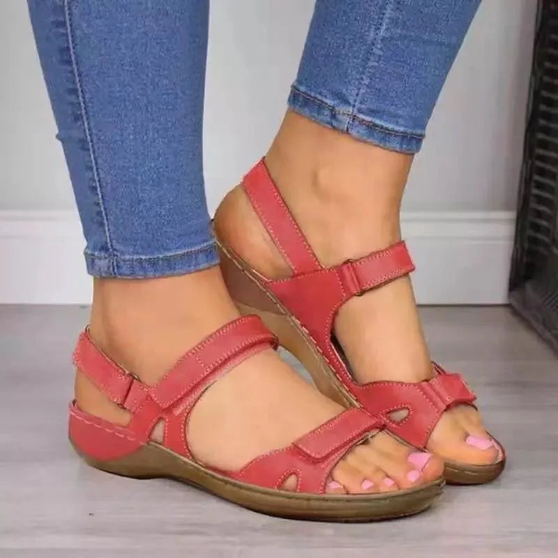 Xinye Women's open toe gladiator flat sandals with genuine leather lining, stylish summer footwear from SHOWLU FASHION STORE