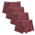 Men's bamboo fiber boxer shorts in a 4-pack, breathable plus size underwear, shown in comfortable fit and soft fabric.