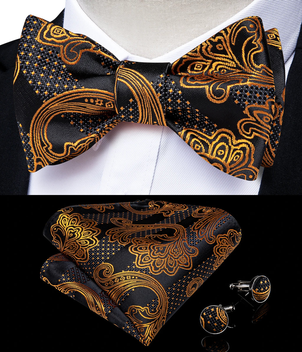 Brand New Men's Bow Tie Teal Green Blue Paisley Floral Silk Bow Tie Wedding Party Butterfly Bowknot Men Tie Accessories DiBanGu