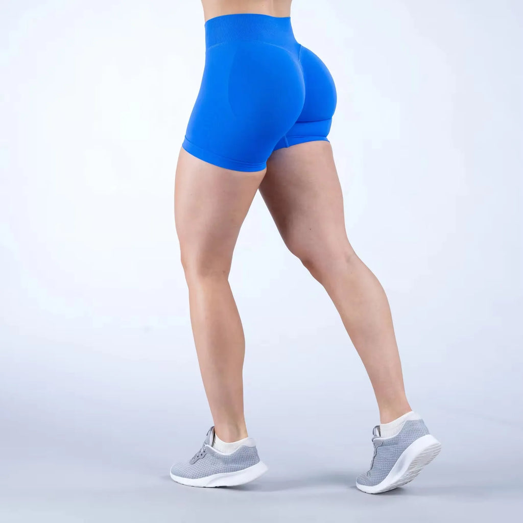 Women's high waist scrunch butt compression running shorts by Showlu Fashion, breathable seamless fit in Small and XL sizes.