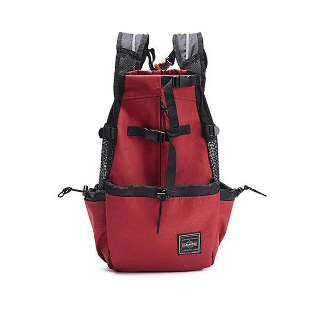 Showlu Fashion Store Petguider nylon dog carrier backpack for hiking and travel, breathable design with adjustable straps.