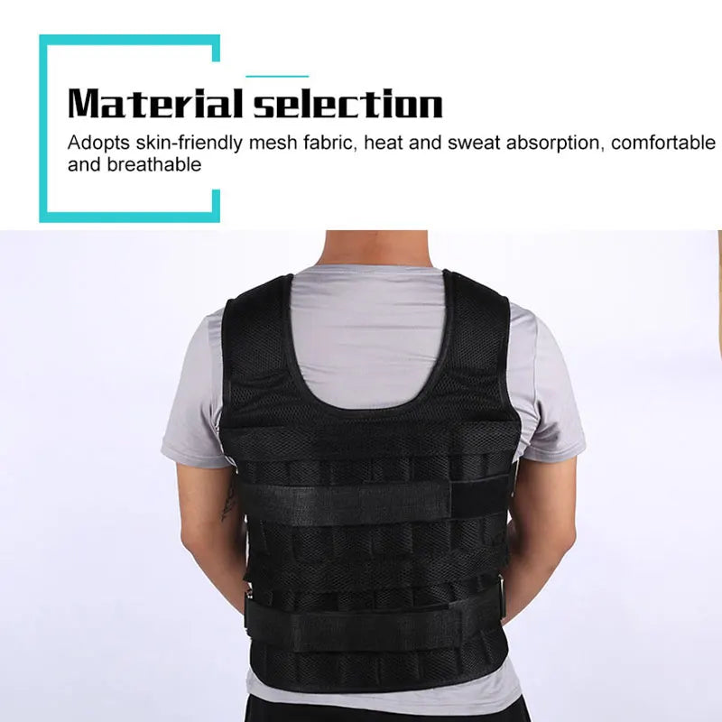 SHOWLU 20kg adjustable weighted vest made of durable Oxford fabric for fitness training and weight training exercises.