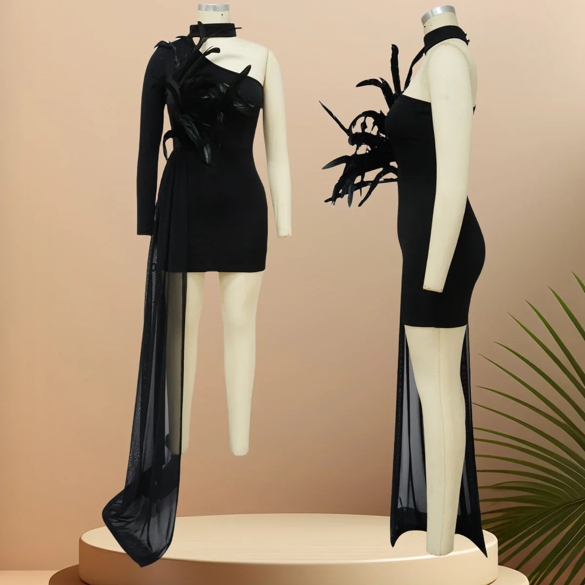 Y&H Women's strapless fur short evening party dress in sexy pencil style, featuring luxurious fur details and fitted silhouette.