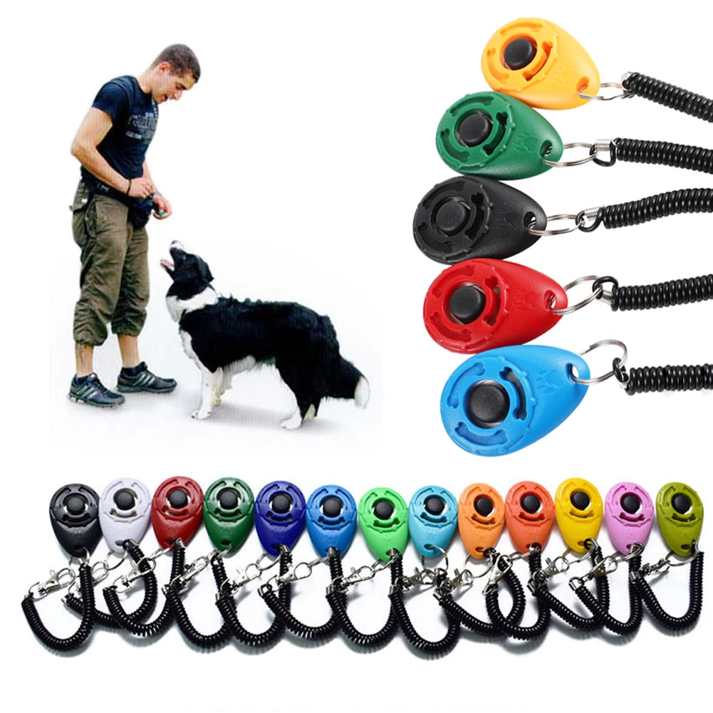 Showlu Smart General pet training clicker with a white plastic body and metal clicker button for positive reinforcement.
