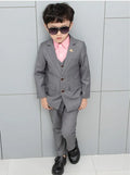 Flower Boys Formal Wedding Suit Kids Japan Style Jacket +Pants+Vest+BowTie 4Pcs Tuxedo Suit Kids Party Host Costume