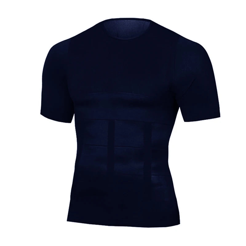 Classix men's body toning t-shirt by Showlu Fashion Store, slimming compression shaper for a smooth, contoured fit.