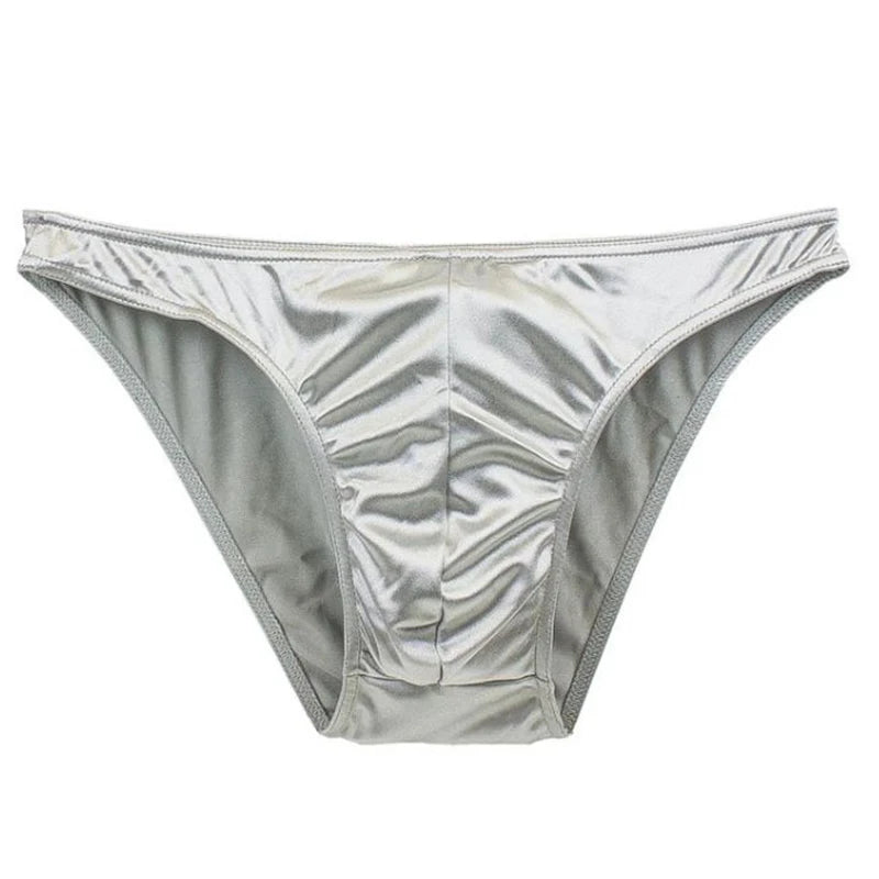 EveryShe men's satin silky briefs from Showlu Fashion Store, large size sexy underwear, smooth, comfortable, and stylish.