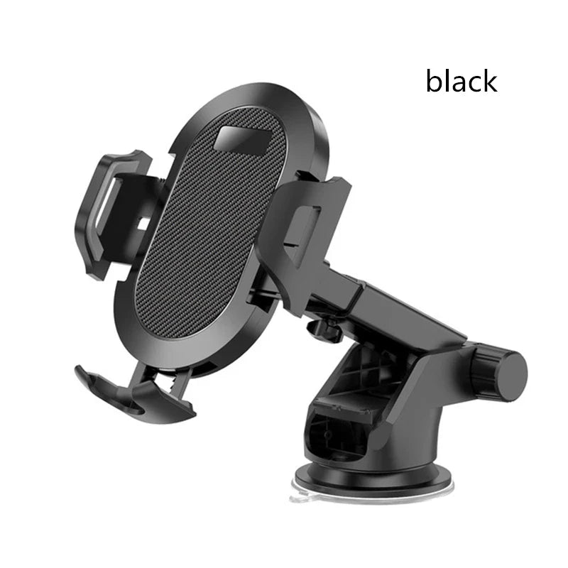 Universal AUFU Gravity Sucker Car Phone Holder mounted on windshield, showing adjustable grip and secure mounting for smartphones.