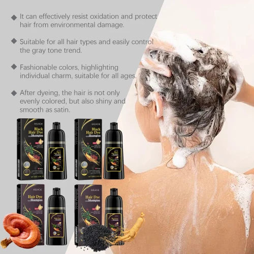EELHOE Color Care Hair Shampoo with herbal ginseng and tea tree oil, 200ml, showing the shampoo bottle with botanical ingredients