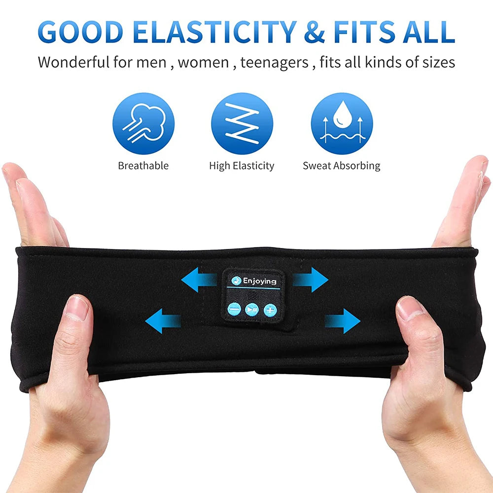 Showlu Smart Bluetooth sleeping headphones with a 3-in-1 sports headband, featuring soft fabric and integrated audio controls.