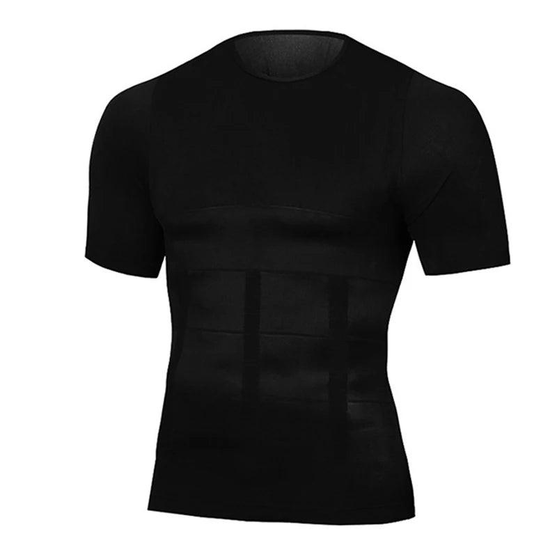 Showlu Fashion Classix men's slimming compression T-shirt designed for body toning and shaping, featuring a snug fit and comfortable fabric.