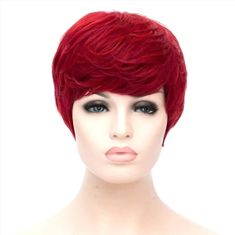 Short curly synthetic wig for women, African American style by Hairjoy, featuring natural black hair and a stylish, voluminous look.