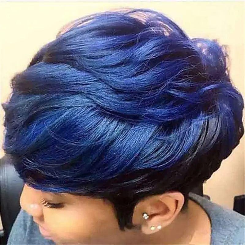 Short curly synthetic wig for women, African American style, by Hairjoy, featuring natural black hair and a trendy, voluminous look.