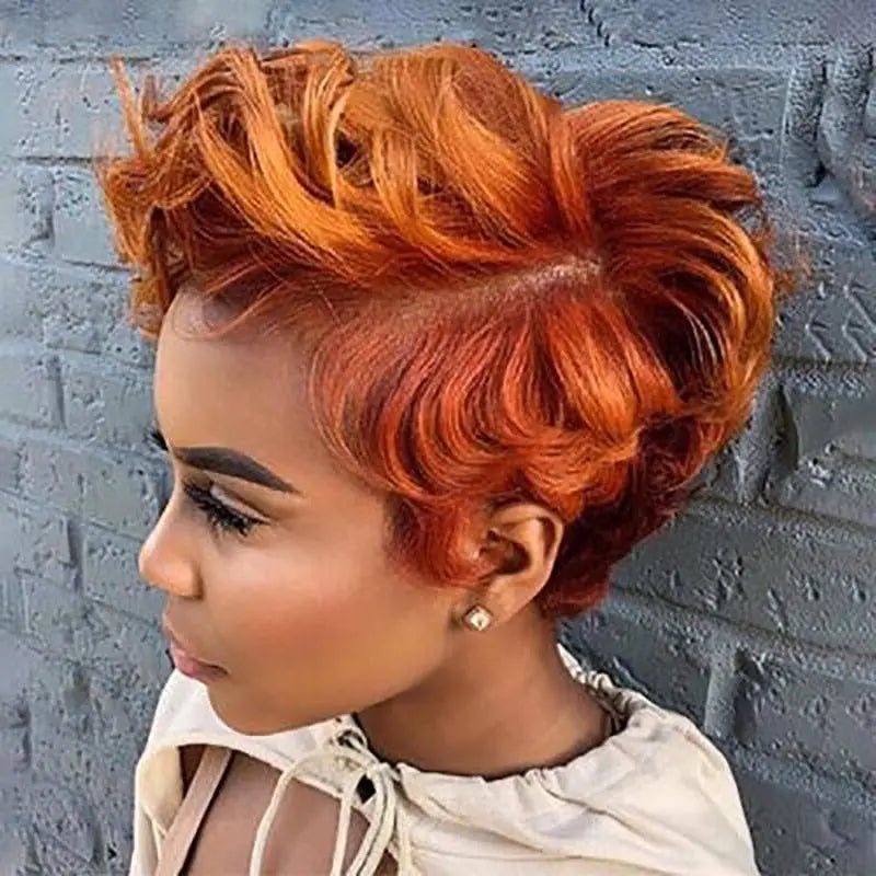 Short curly synthetic wig for women by Showlu Fashion Store, featuring an African American style with natural curls