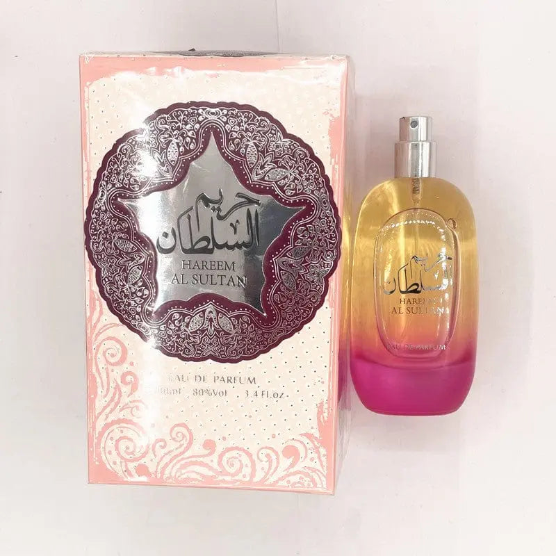 Hareem Al Sultan Arabian perfume for women with romantic bow design, featuring Middle Eastern floral fragrance.