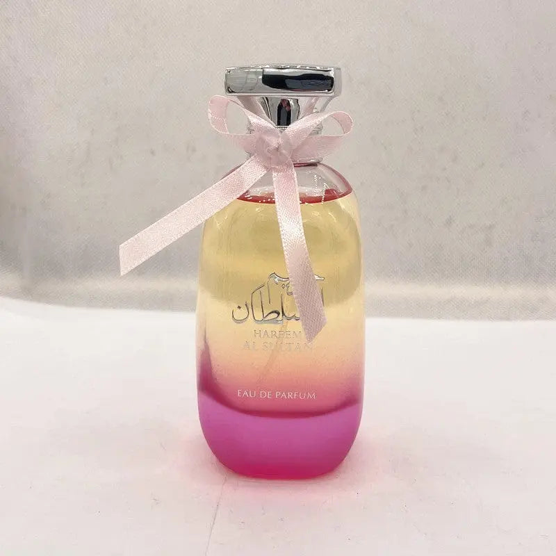 Arabian Hareem Al Sultan perfume for women with romantic bow packaging, showcasing Middle East-inspired floral and oriental fragrance.