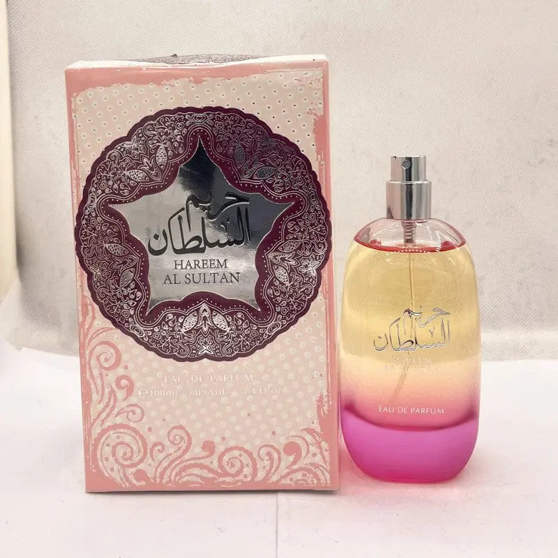 Hareem Al Sultan Arabian perfume for women with romantic bow fragrance, featuring elegant bottle design and Middle Eastern inspiration