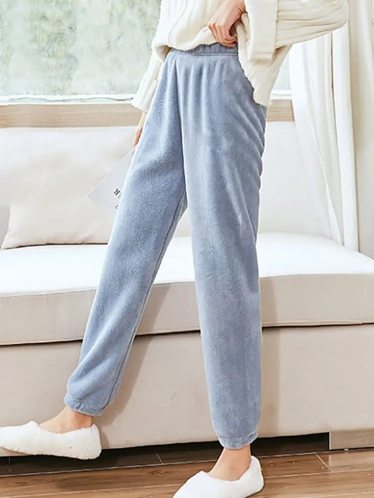 HELIAR women's velvet ribbed fleece pajama set featuring a pullover top and matching pants for cozy autumn and winter loungewear.