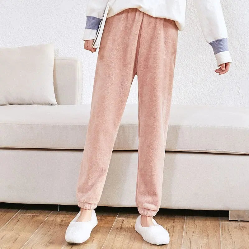 HELIAR women's velvet ribbed fleece pajama set with pullover and pants, warm loungewear for autumn and winter by Showlu Fashion Store