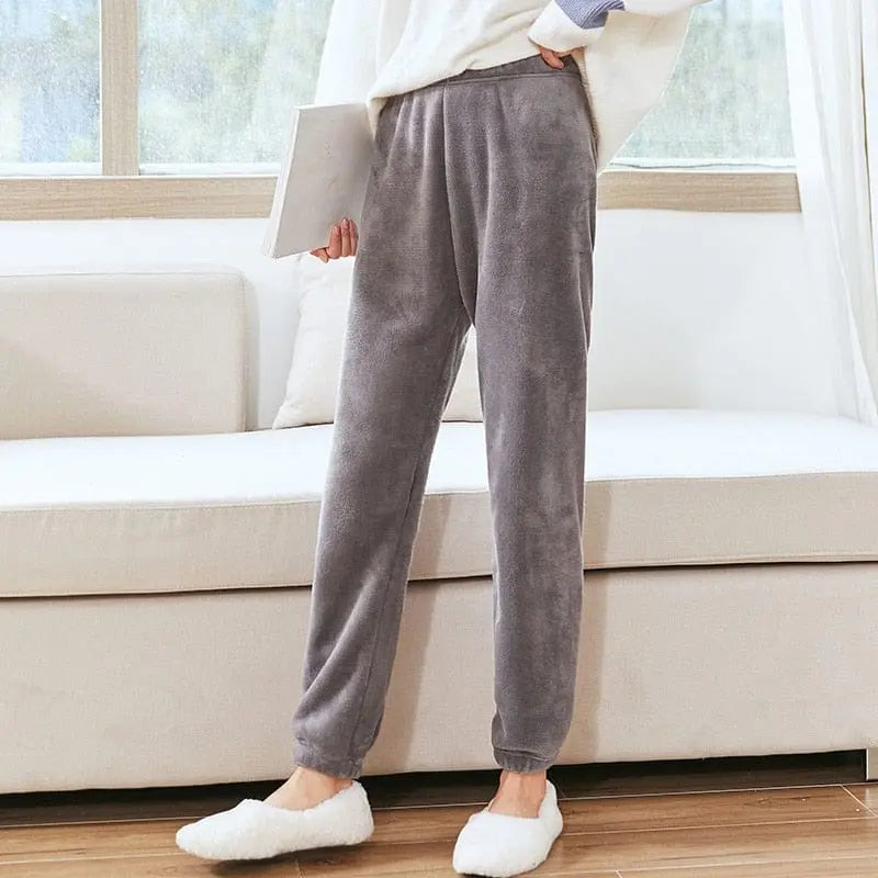 HeliAr women's velvet ribbed fleece pajama set with pullover and pants, warm loungewear for autumn and winter by Showlu Fashion Store.