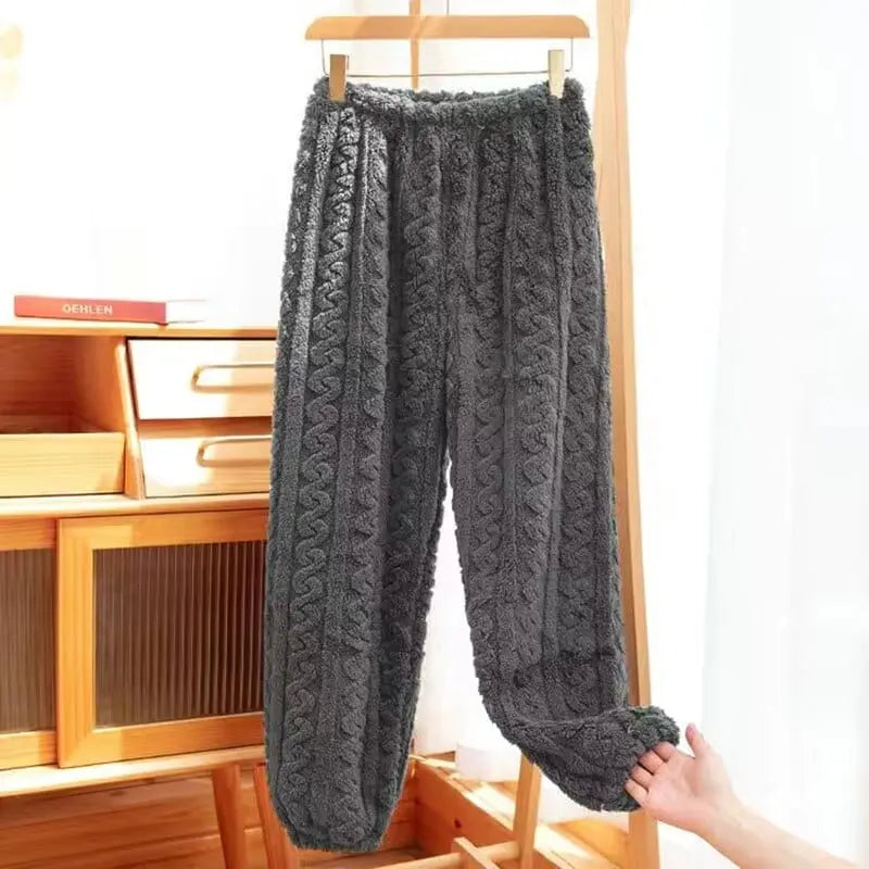 HELIAR women's velvet ribbed fleece pajama set with pullover and pants, warm loungewear for autumn and winter.
